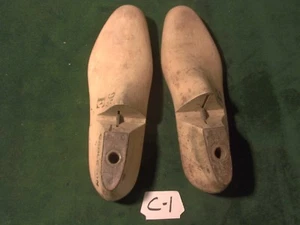 Par de zapatos industriales vintage de madera de arce talla 9-1/2 E CARLETON última fábrica #C-1 - Imagen 1 de 4