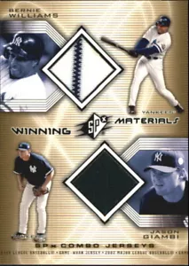 2002 combos de camiseta para 2 jugadores SPx Winning Materials Bernie Williams Jason Giambi - Imagen 1 de 2
