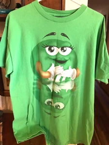 M&M's Bright Green Reflection T-shirt Size Large Extra Long - Picture 1 of 4