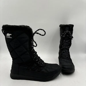 Sorel Women's Whitney II Tall Lace Boots Black Size 9.5 - Picture 1 of 8