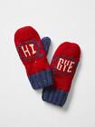 New Gap Kids Girl Graphic Greetings Nepped Knit Wool Winter Mitten Gloves S M