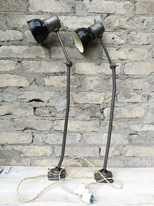 Lot of 2 USRR Vintage Articulated Work Shop Table Lamps Made 1970s - Picture 1 of 14