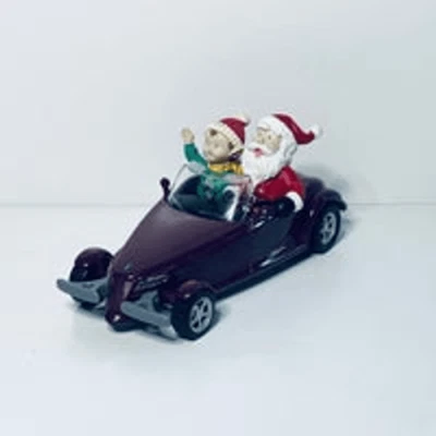 Vintage Maisto Die Cast Car w/ Santa & Elf Purple Car Plymouth Prowler 1998 - Image 1 of 4