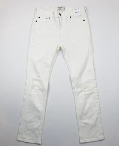 Abercrombie Kids Boys Size 11/12 Skinny Jean Distressed Off White NWT - Picture 1 of 17