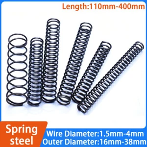Black Compression Spring 1.5-4mm Wire Diameter Pressure Spring 110-400mm Length - Picture 1 of 8