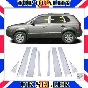 Moldura de pilar de puerta cromada 8 piezas ACERO INOXIDABLE para KIA SPORTAGE 2004 A 2010 - Imagen 1 de 9