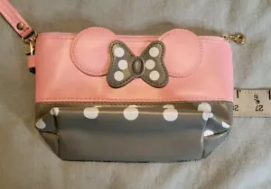 Minnie Mouse Clutch Pink & Gray Girls Soft Zipper Closure - Picture 1 of 11