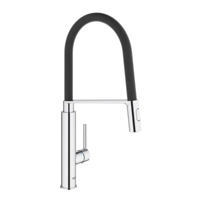 GROHE Feel Professional Kitchen Tap | Pull-Down Spray, 360° Swivel, Chrome - Image 1 of 4