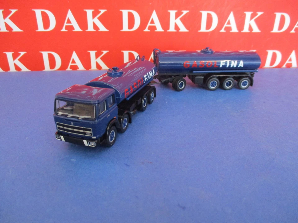 1/87 Modellino Camion Truck Fiat 691 Millepiedi Cisterna Gasol Fina 1970 Brekina - Immagine 1 di 4