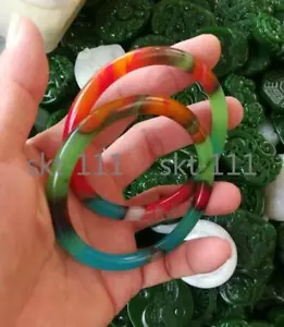 Bracciali giada naturale colorati 56-64 mm nuovi omaggio + scatola 1 pz - Foto 1 di 8
