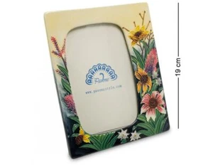 Pavone Porcelain Photo Frame Beautiful Flowrs Design Nice Gift  7" MADE IN ITALY - Picture 1 of 4
