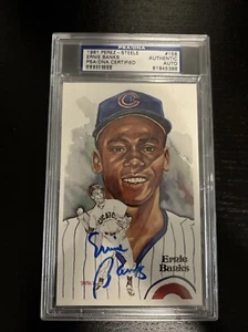 PSA Authenticated Ernie Banks 1981 Perez-Steele #158 Autographed Card - Picture 1 of 2