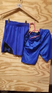 Russell & Under Armour Boys Kids Athletic Shorts 2 Pieces Blue Size 6-7 - Picture 1 of 6