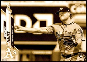 Sheldon Neuse 2020 Topps Short Print Variations 5x7 Gold #699 2/10 Athletics