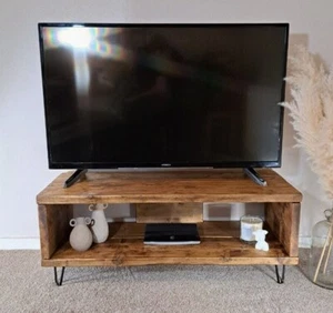 TV Stand | Industrial TV Stand | TV Unit | Reclaimed Wood Tv Stand | Media Unit - Picture 1 of 8