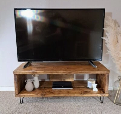 TV Stand | Industrial TV Stand | TV Unit | Reclaimed Wood Tv Stand | Media Unit - Image 1 of 4
