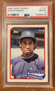 Deion Sanders RC 1989 Topps negociado novato #110T PSA 8 - Imagen 1 de 2
