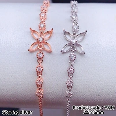 Pulsera plata 925 ajuste vacío, hágalo usted mismo ajuste en blanco, Foto 1 de 3