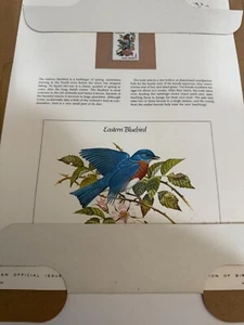 RSPB Songbirds of the World Mint Stamp Collection Eastern Bluebird NY Stamp 1983 - Picture 1 of 5