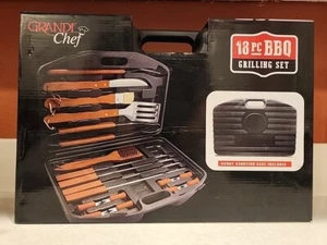 BBQ Grillset 18-teiliges Gehäuse, Massivholzgriffe, Pro Grade Steel Grande Chef  - Bild 1 von 3