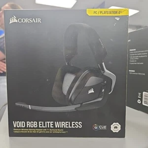 NEW CORSAIR - VOID RGB ELITE Wireless Gaming Headset for PC, PS5, PS4 - Carbon - Picture 1 of 1