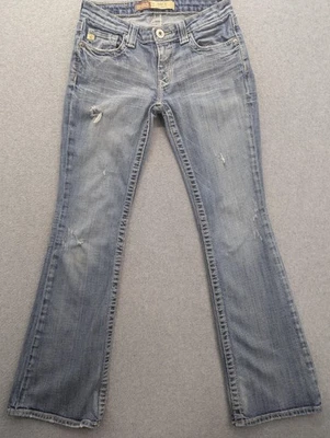 Pantalones de mezclilla Big Star Casey K para mujer 26R azul tiro bajo corte boot elástico desgastado Foto 1 de 4