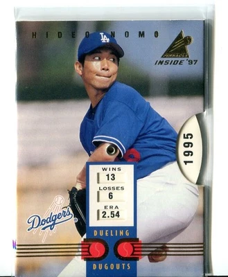 1997 Pinnacle Inside Hideo Nomo Mike Mussina Dueling Dugouts Insert #18 - Image 1 of 2