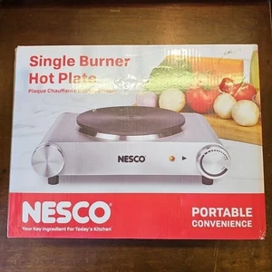 New Open Box Nesco SB-01 Stainless Steel Elec Single Burner Hot Plate 1500-Watt - Picture 1 of 2