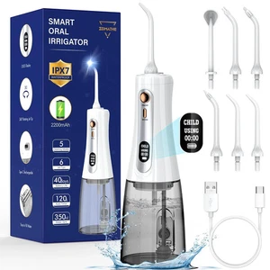 350ML Wasser Zahnseide für Zahnstocher, 5 Mundspülung Modi 6 Jet Tips, ... - Bild 1 von 8