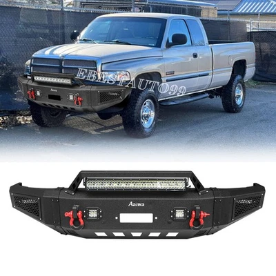 Parachoques delantero de acero con luces LED para 94-01 Dodge Ram 1500/94-02 Ram 2500 3500 Foto 1 de 4
