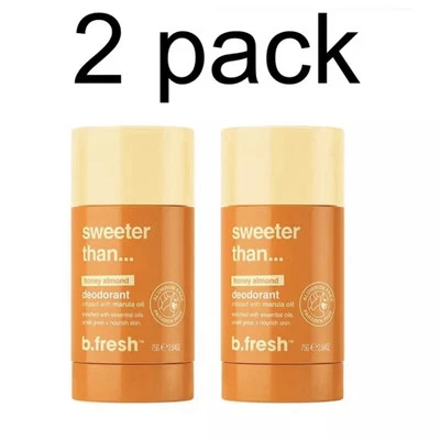 b.fresh Sweeter Than Honey Almond Deodorant Aluminum Free 2.64 OZ (2pack) - Imagem 1 de 2