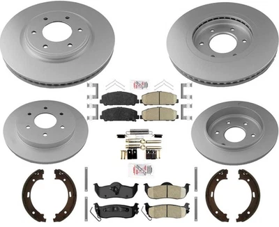 AmeriBRAKES Coated F&R Disc Brake Rotors Pads For 2008-2015 Nissan Armada - Image 1 of 4