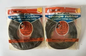 Lot Of 2 NIP Frost King Self Stick Sponge Rubber Weatherstrip Tape Vintage 10ft - Picture 1 of 3