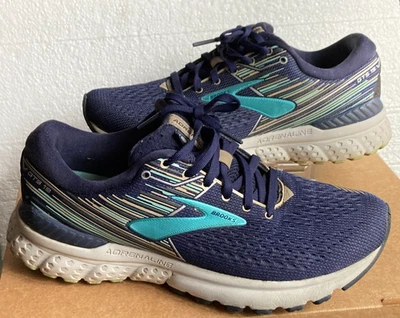 Brooks Adrenaline GTS 19 W sz. 9 B Running Shoes Navy White Sneakers 1202841D450 - Image 1 of 4
