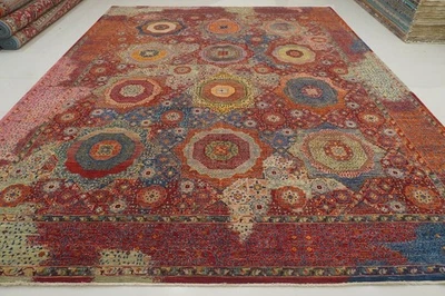 12x15 ft Red Mamluk Turkish Hand Knotted Wool Medallion Rug - Image 1 of 4