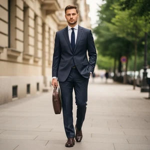 Brooks Brothers Fitzgerald Suit Men 44 L Navy Trabaldo Togna 2pc Pants 38x32 USA - Picture 1 of 16