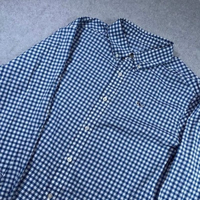 Vineyard Vines Button Down Whale Shirt Mens XL Blue Gingham Classic Fit - Image 1 of 4