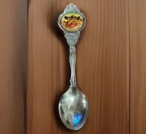 CUCHARA DE RECUERDO VINTAGE MICKEY & MINNIE MOUSE DISNEYLAND PLATEADA SP-571 - Imagen 1 de 6