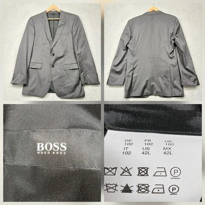 Jaqueta Hugo Boss masculina blazer 42L cinza terno de dois botões - Imagem 1 de 4
