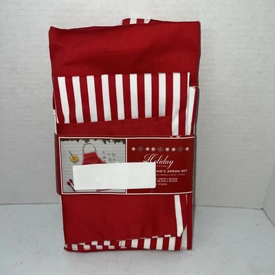Colección Holiday Juego de 2 piezas Delantales para Adultos y Niños Navidad Bastón de Caramelo Rayas Foto 1 de 4