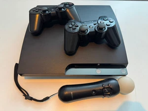 Sony PlayStation 3 Slim Bundle – 2 Controllers & PS Eye & Move Motion Controller - Picture 1 of 13