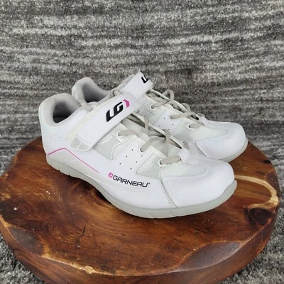 Louis Garneau Triathlon Cycling Shoes Women’s US 10.5 White Pink - Image 1 of 4