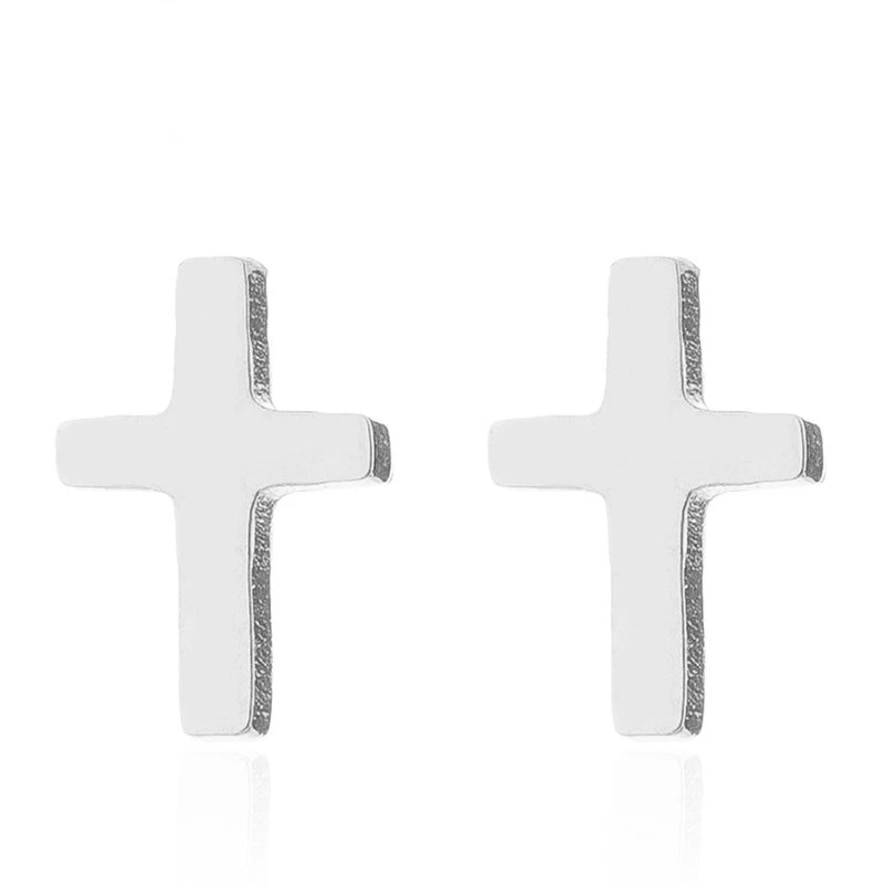 Ohrstecker Ohrringe Kreuz Silber Gold Schwarz Rosé Edelstahl NEU - Bild 1 von 1