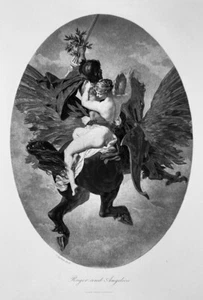 Orlando Furioso RUGGERIO ROGER FREE NAKED NUDE GIRL ANGELICA, Old 1886 Art Print - Picture 1 of 1