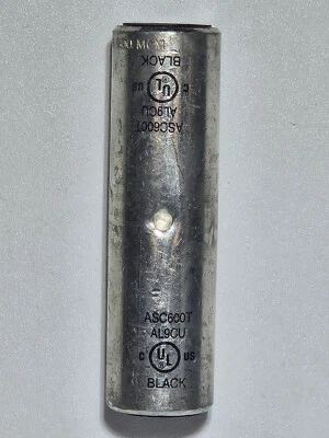ASC600T 600MCM Aluminum Compression Butt Splice Connector AL9CU - Image 1 of 3