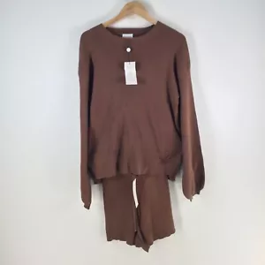 NUEVO Sundays Mujer Goldie Chocolate Tejido Conjunto Top Talla S + Pantalones Cortos Talla XS 106528 - Imagen 1 de 16