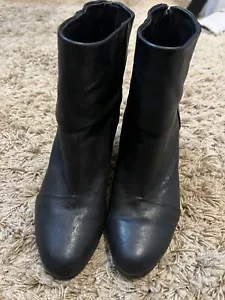 Stivaletti in pelle Rag & Bone Newbury tacco grosso donna taglia 38,5 cerniera nera - Foto 1 di 5