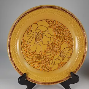 Piatto francescano Amapola in porcellana arancio giallastro oro fiori 8,75" - Foto 1 di 5