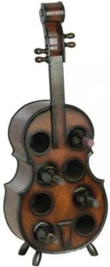 Portabottiglie Vino Legno Scaffale Porta Bottiglie Violoncello 102cm BAR - Foto 1 di 6
