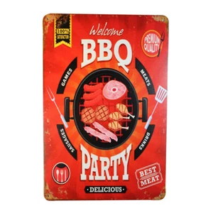 3XTin Sign BBQ PARTY Sprint Drink Bar Whisky Rustic Look - Picture 1 of 1